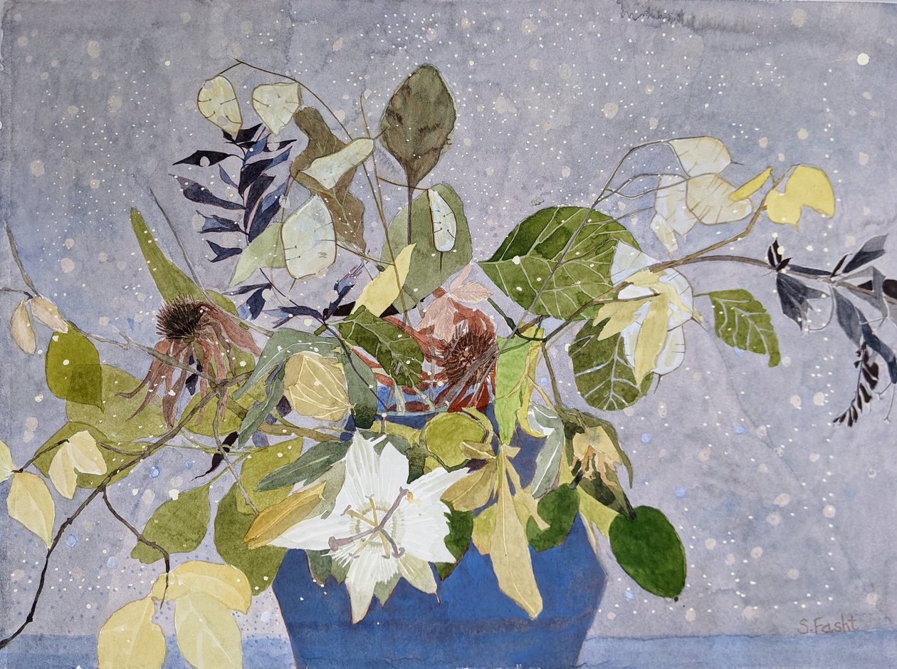 Podzimní stonky, 2022 (akvarel na papíře) od Suzy Fasht