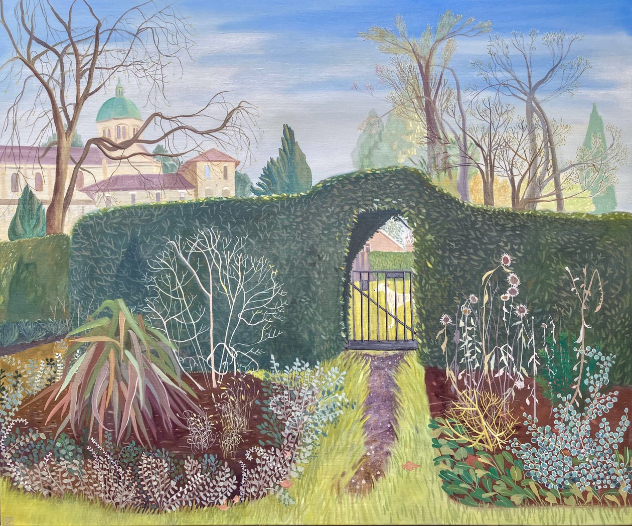 Vchod do kuchyňské zahrady, Waterlow Park, Highate, 2025 (olej na plátně) od Suzy Fasht