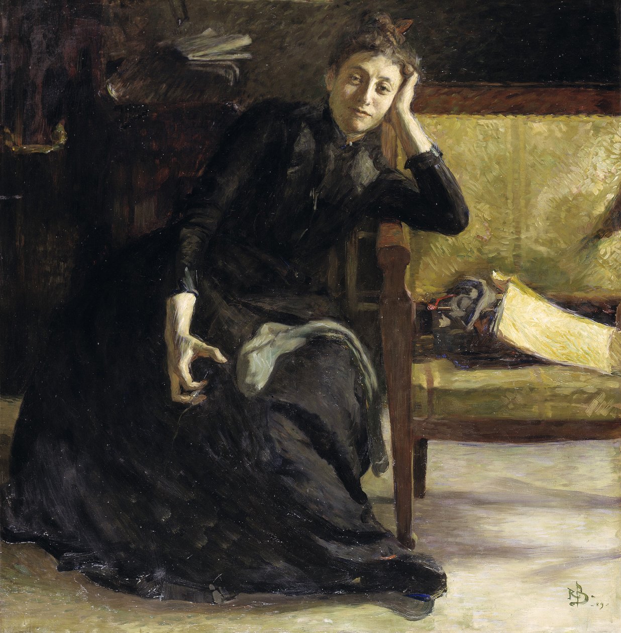 Portrét švédské malířky Evy Bonnier, 1889 od Sven Richard Bergh