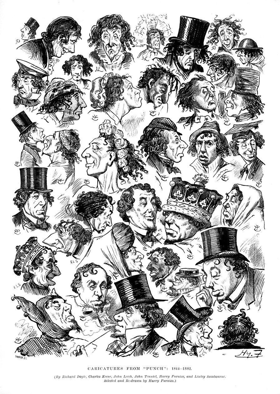 Karikatury z Punch, 1844-1882. od Swain
