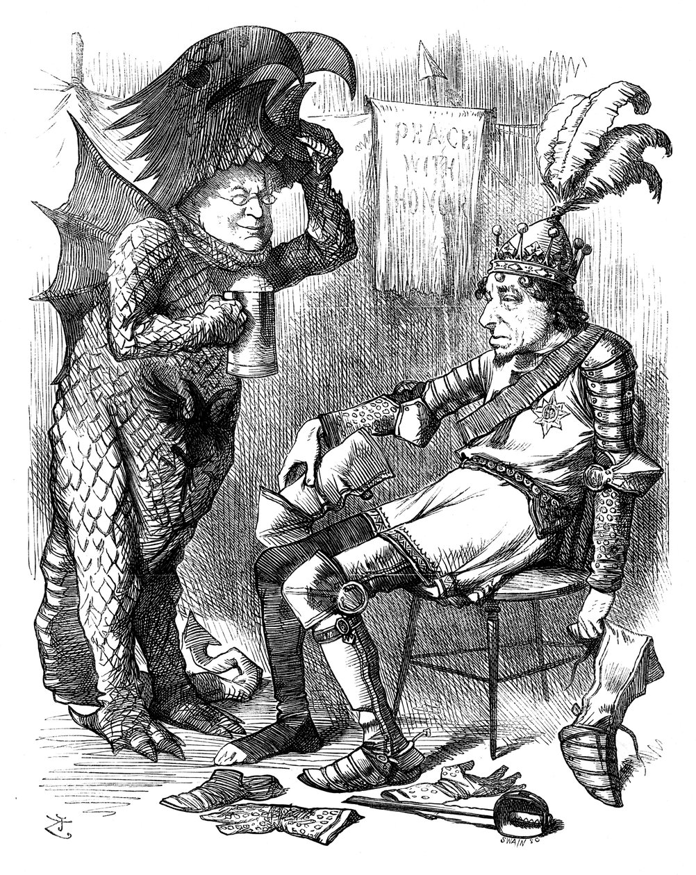 Svatý Jiří a drak po představení, 1878. od Swain