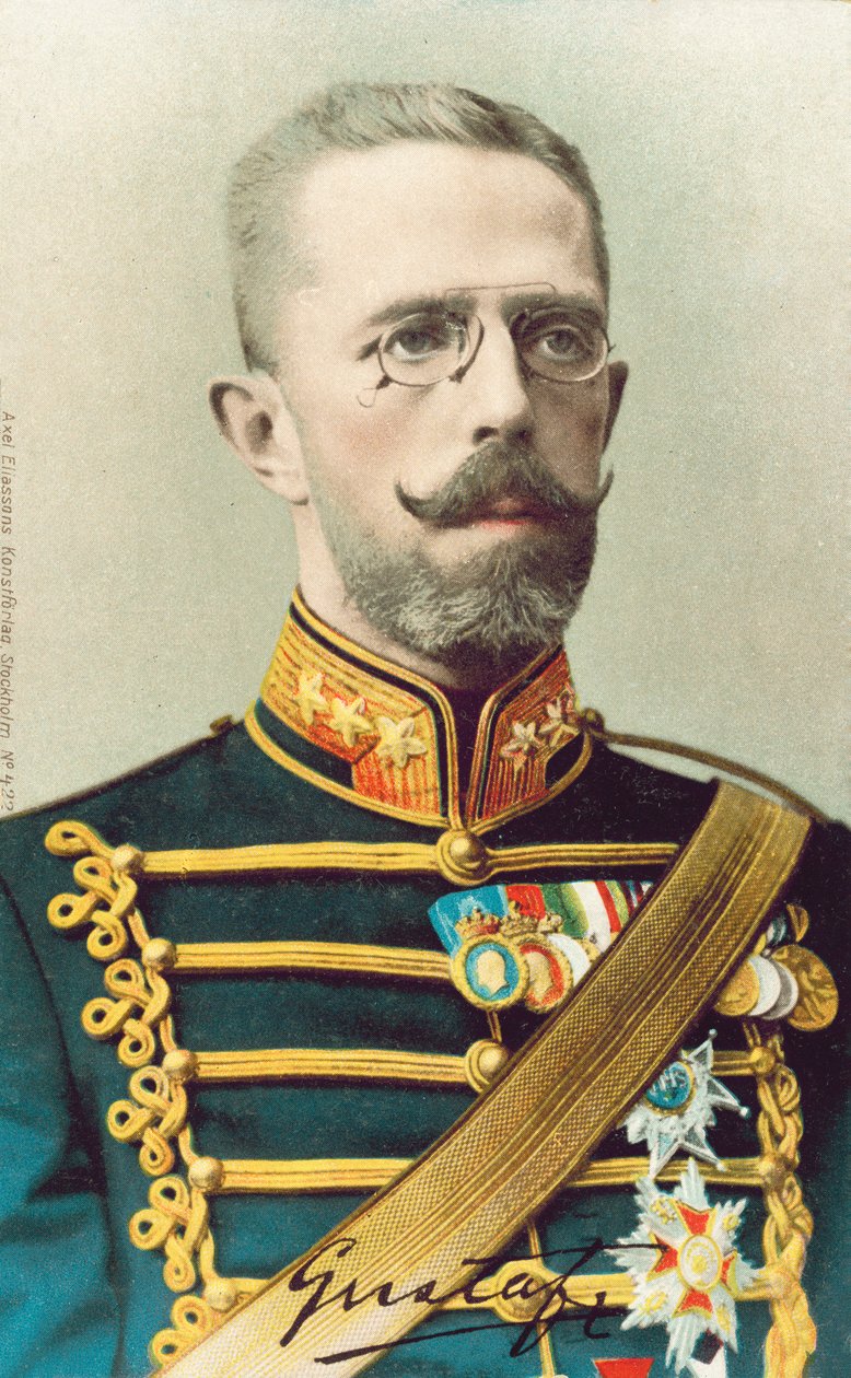 Gustaf V., švédský král (kolorovaná fotografie) od Swedish Photographer