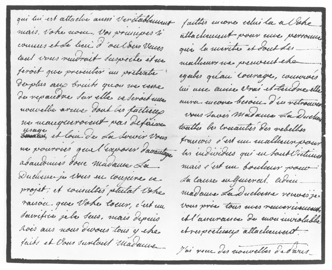 Dopis Hanse Axela von Fersena Marii Antoinettě od Swedish School