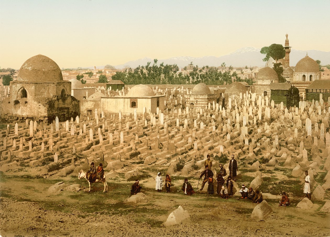 Hřbitov Meidan, Damašek, kolem 1880-1900 (fotochrom) od Swiss Photographer