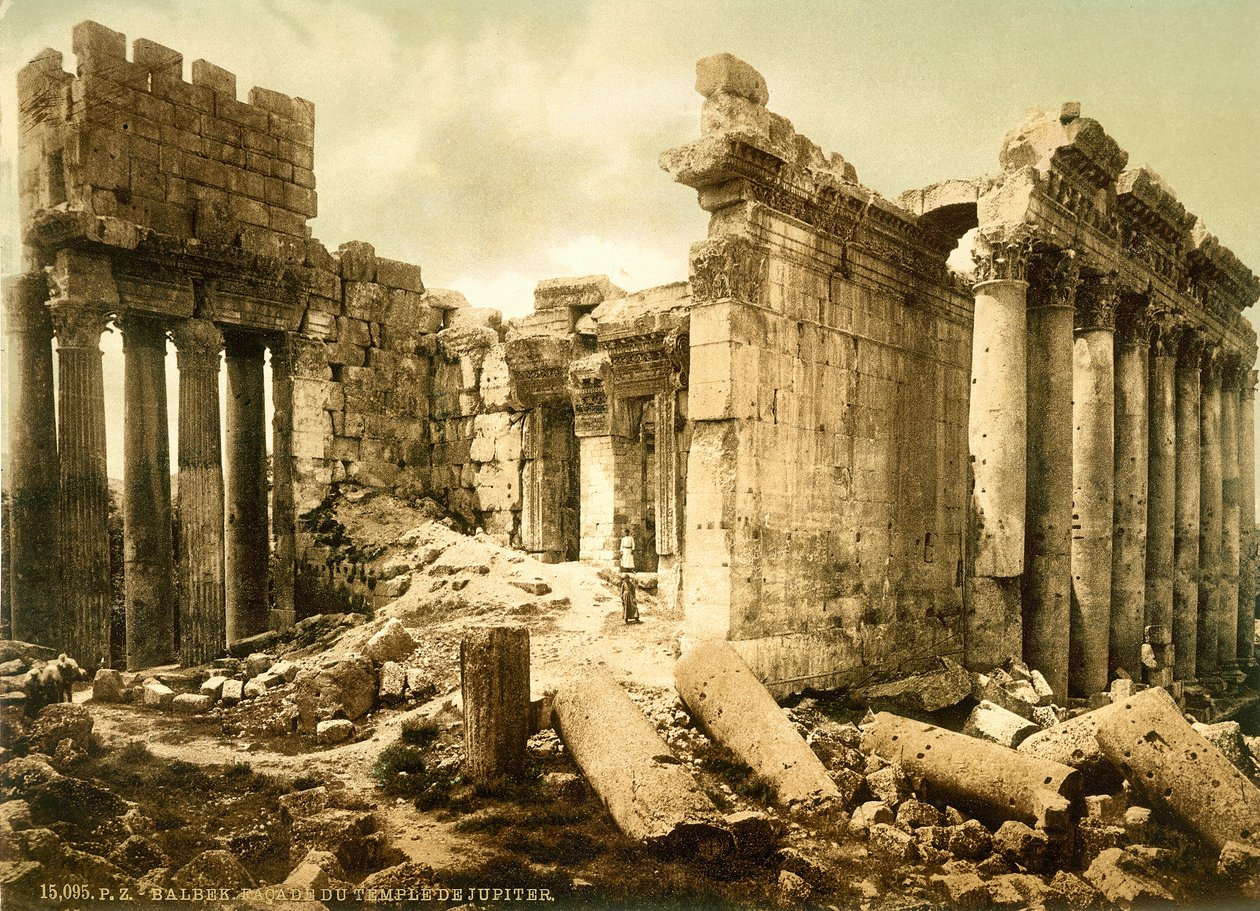 Bakchův chrám, Baalbek, kolem 1880-1900 (fotochrom) od Swiss Photographer