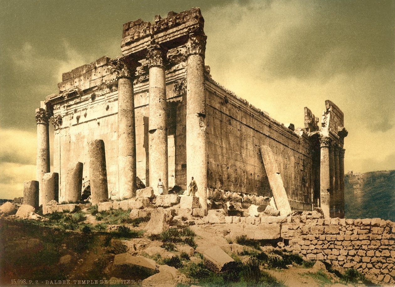 Bakchův chrám, Baalbek, kolem 1880-1900 (fotochrom) od Swiss Photographer