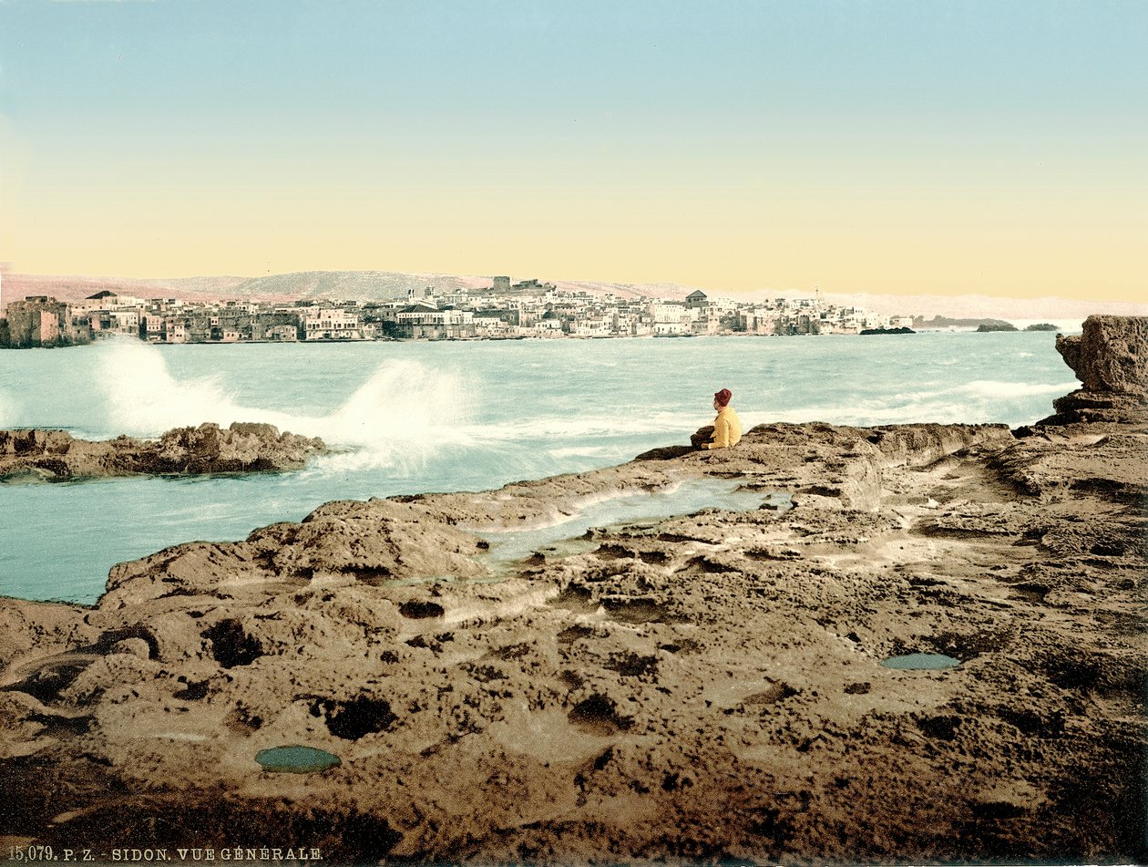 Pohled na Sidon, kolem 1880-1900 (fotochrom) od Swiss Photographer