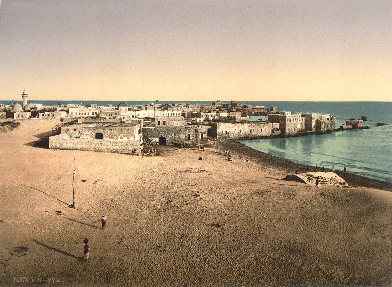 Pohled na Tyre, cca 1880-1900 (fotochrom) od Swiss Photographer