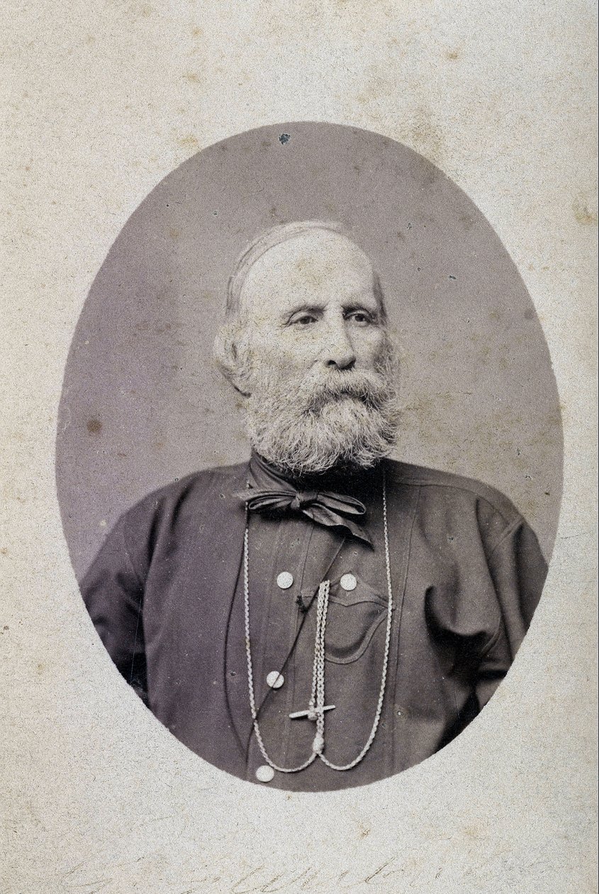 Giuseppe Garibaldi (1807-1882), italský politik. Kolem 1875. Fotografie dílny Lacomée a Lacroix. Ženeva. od Swiss Photographer