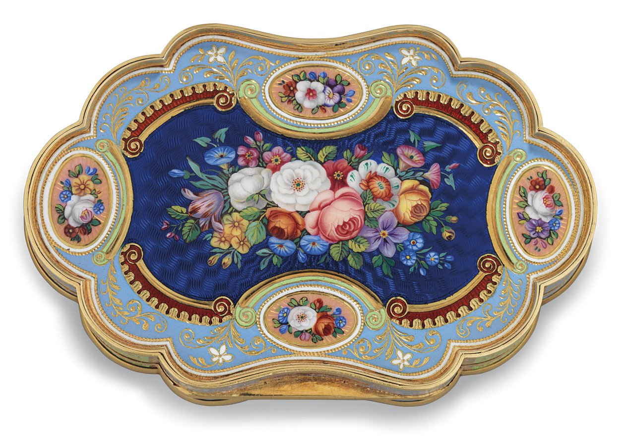 Zlatá krabička se smaltovaným portrétem egyptského místokrále Abbáse I., kolem roku 1820 (zlato, smalt a diamanty) od Swiss School