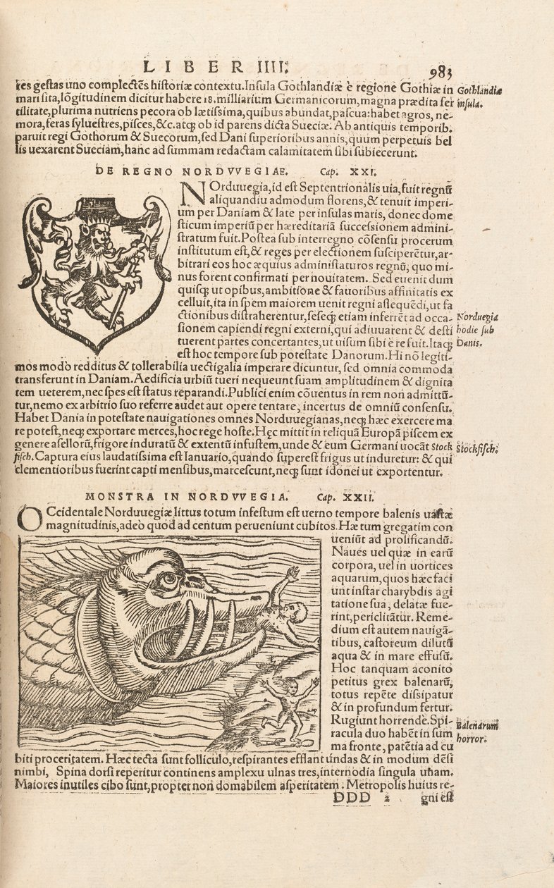 Strana 983 z Cosmographiae Universalis od Sebastiana Muenstera, Basilej, 1572 od Swiss School