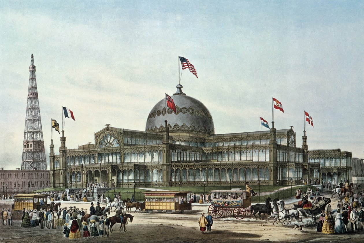 New York Crystal Palace, postavený pro světovou výstavu v roce 1853 od Sydney Currie