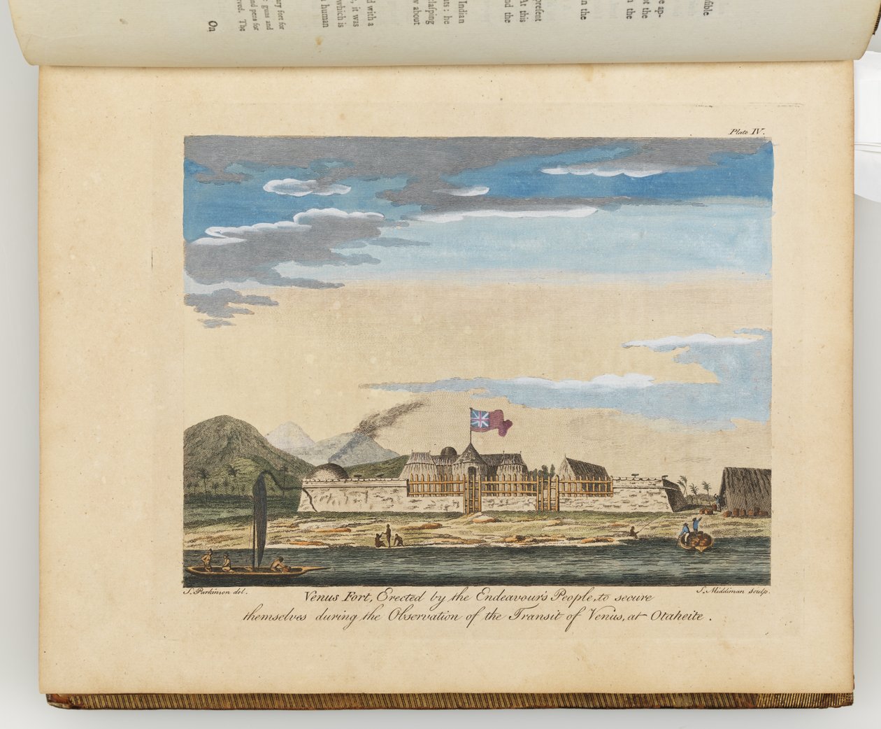 Venus Fort, ilustrace z „Deník o plavbě do jižních moří: na lodi Jeho Veličenstva, Endeavour“, 1794 od Sydney Parkinson
