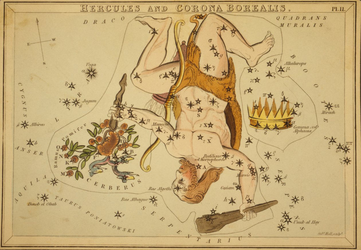 Hercules a Corona Borealis, ilustrace z 