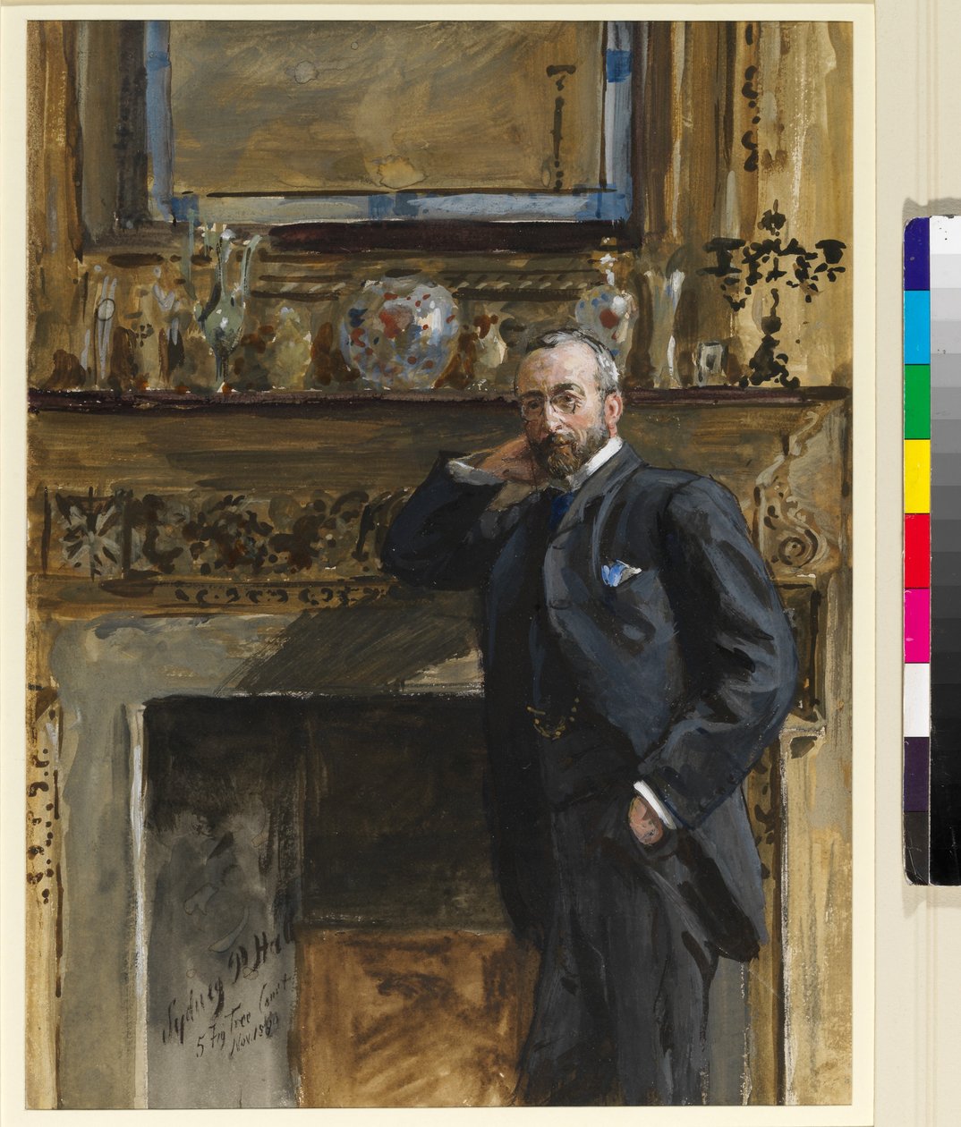 Gentleman v interiéru na 5 Fig Tree Court, 1890 od Sydney Prior Hall