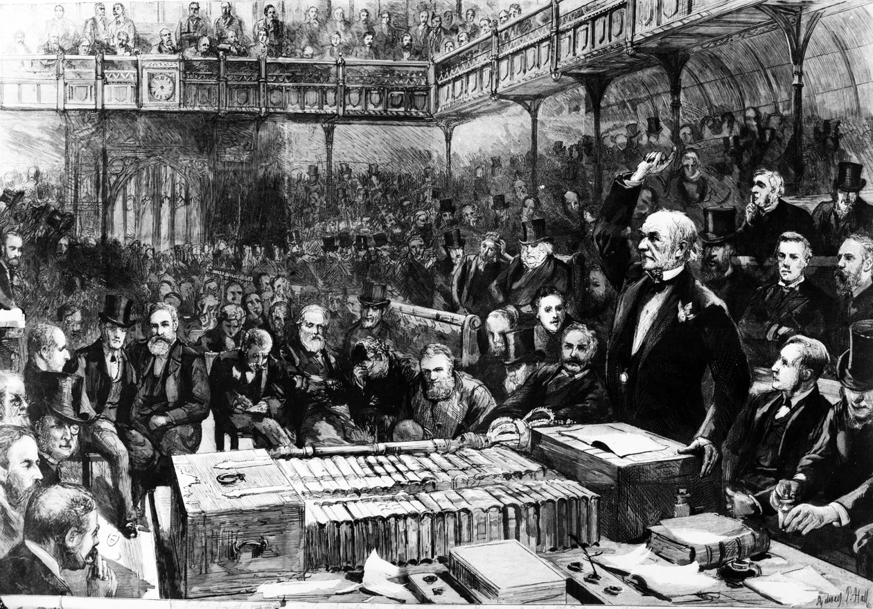 Debata o domácím řádu v Dolní sněmovně - Gladstone