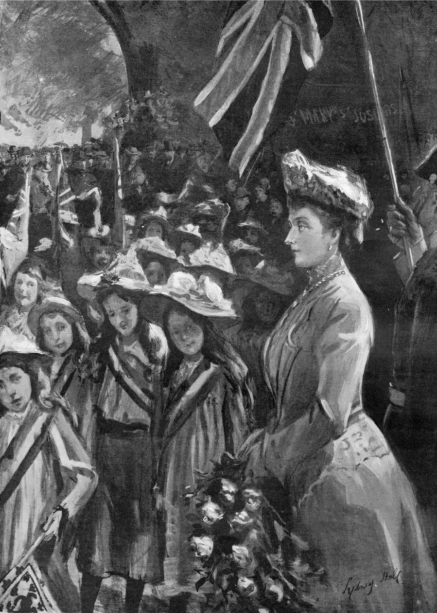 Princezna Louise hodnotí dvacet tisíc dětí v Battersea Parku, ilustrace z 