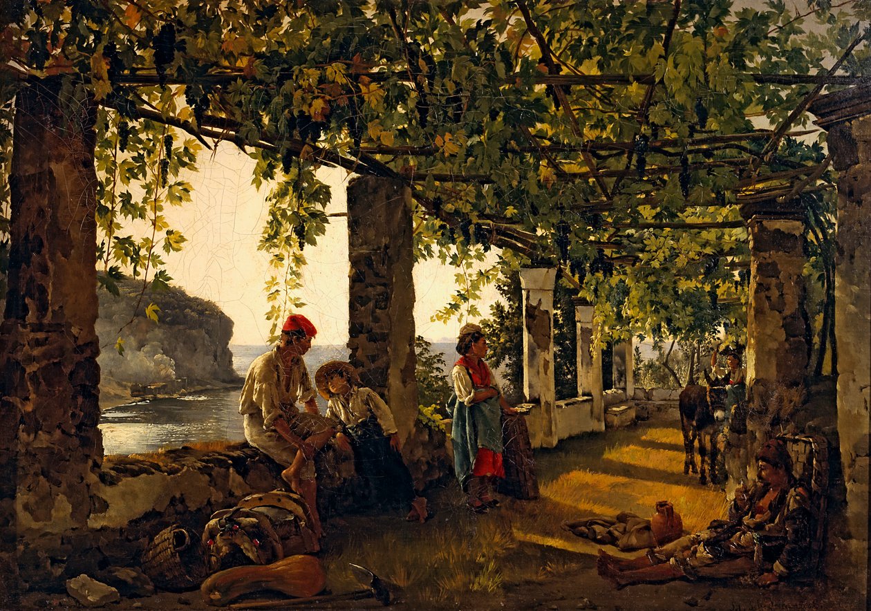 Veranda propletená hrozny od Sylvester Shchedrin