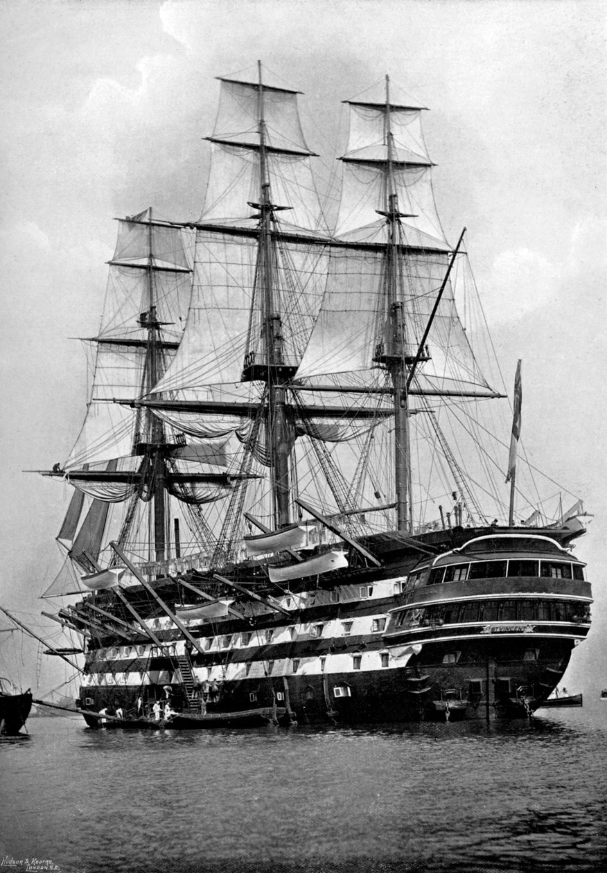 Výcviková loď HMS St Vincent v Portsmouth, Hampshire, 1896 od Symonds and Co