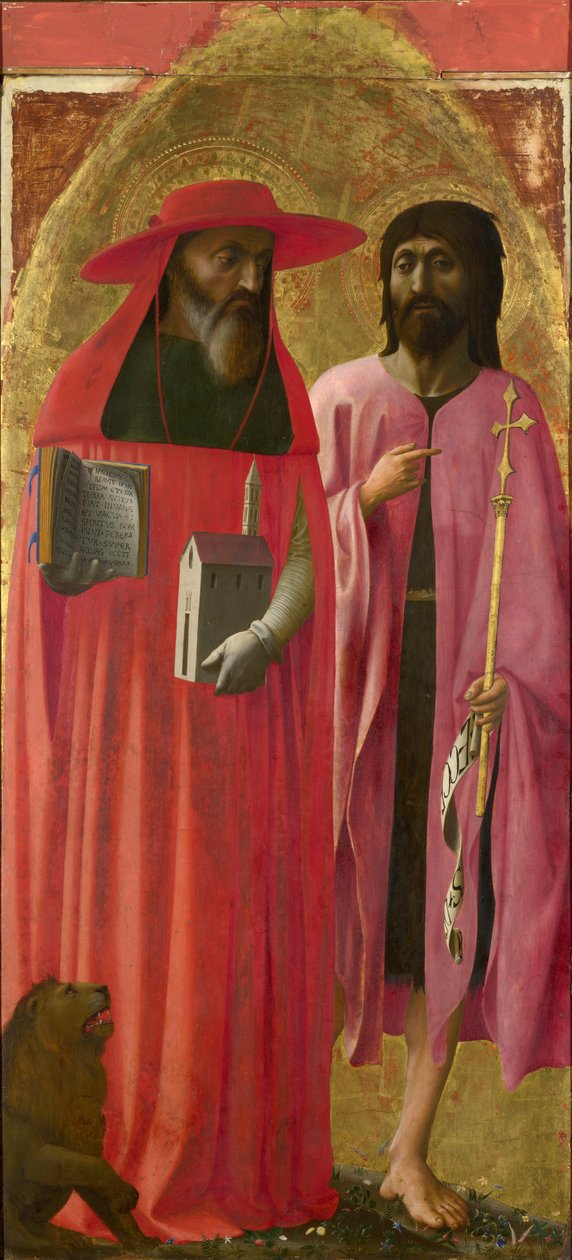 Svatý Jeroným a svatý Jan Křtitel, asi 1428-29 (vaječná tempera na topolu) od Tommaso Masaccio