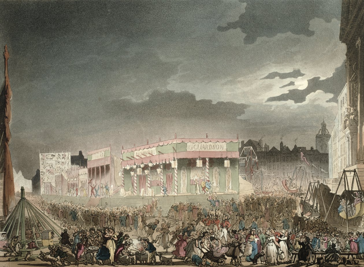 Bartholomew Fair, z Ackermannova "Mikrokosmu Londýna", II. díl od Pugin and Rowlandson