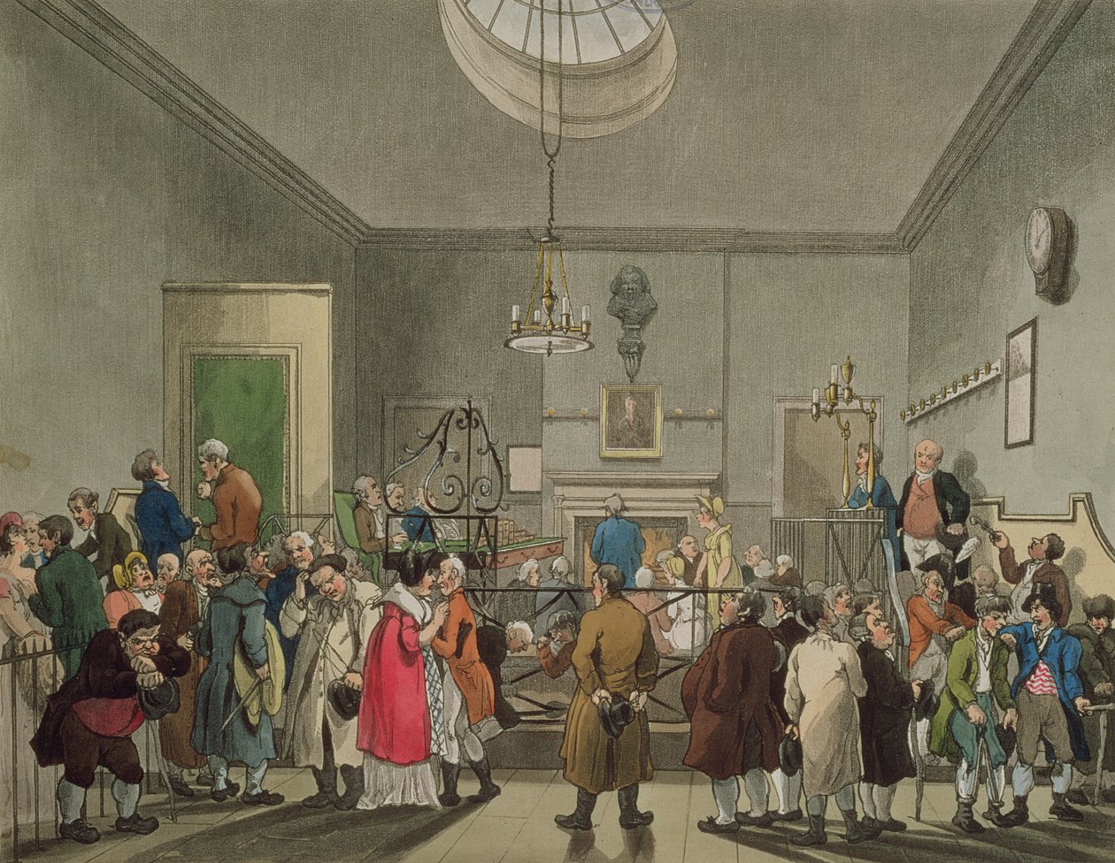 Bow Street Office, z Ackermannova „Microcosm of London“ od Pugin and Rowlandson