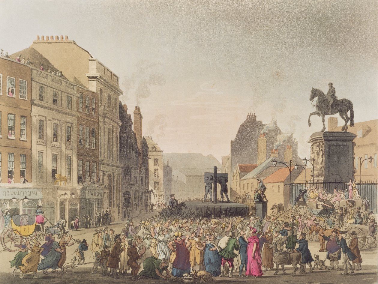 Pranýř, vyrytý J. Bluckem (fl.1791-1831) z 