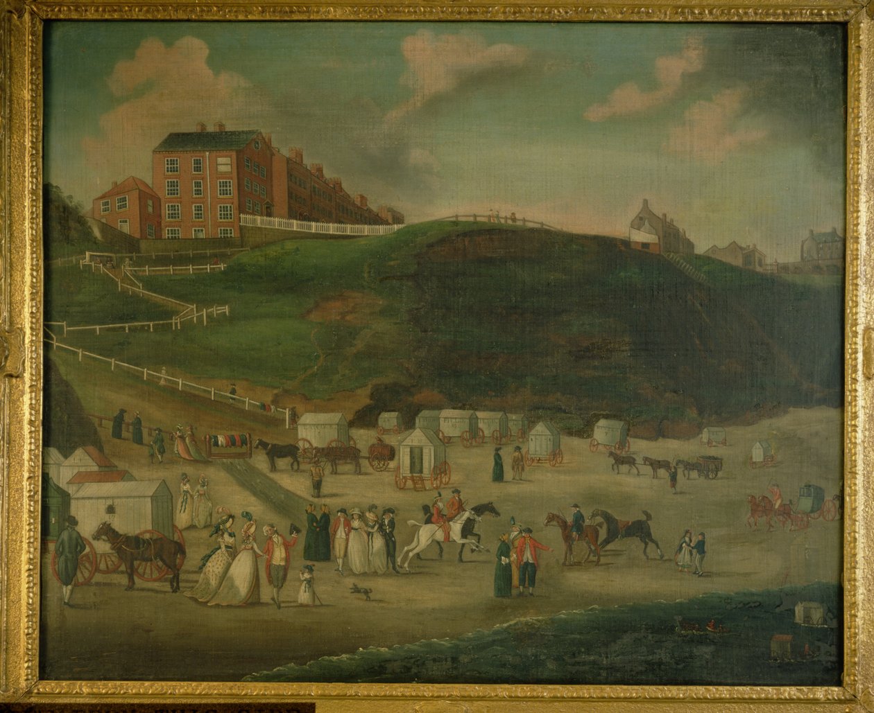 Turisté na pláži Scarborough, c.1776 od T. Ramsay