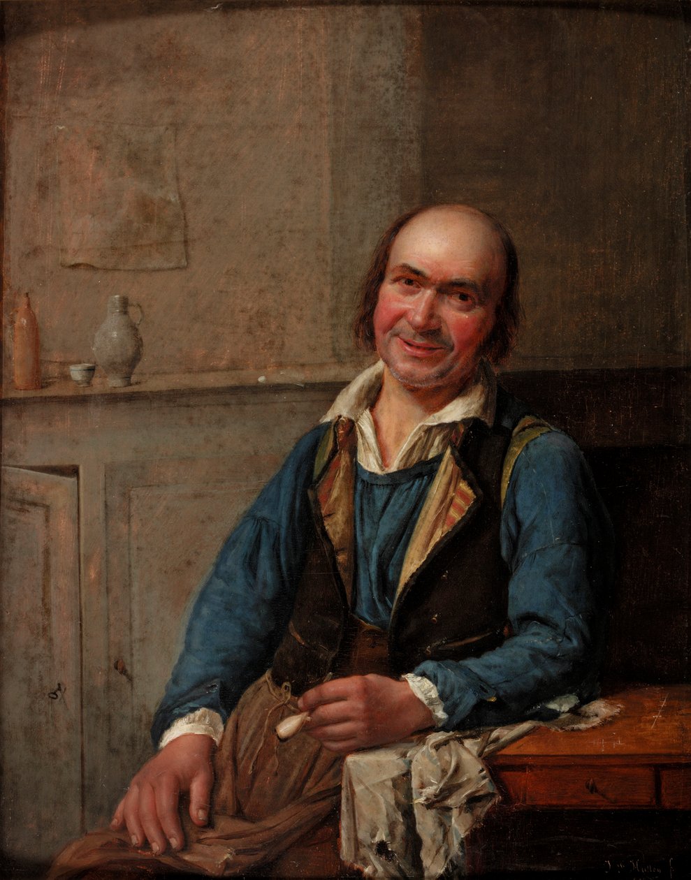 Portrét usmívajícího se muže, 1837 od T.F. Hutten