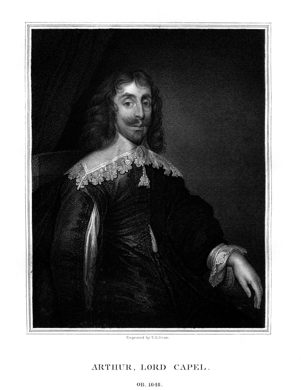 Arthur Capel, 1. baron Capel, anglický monarchista, 1825. od T. A. Dean