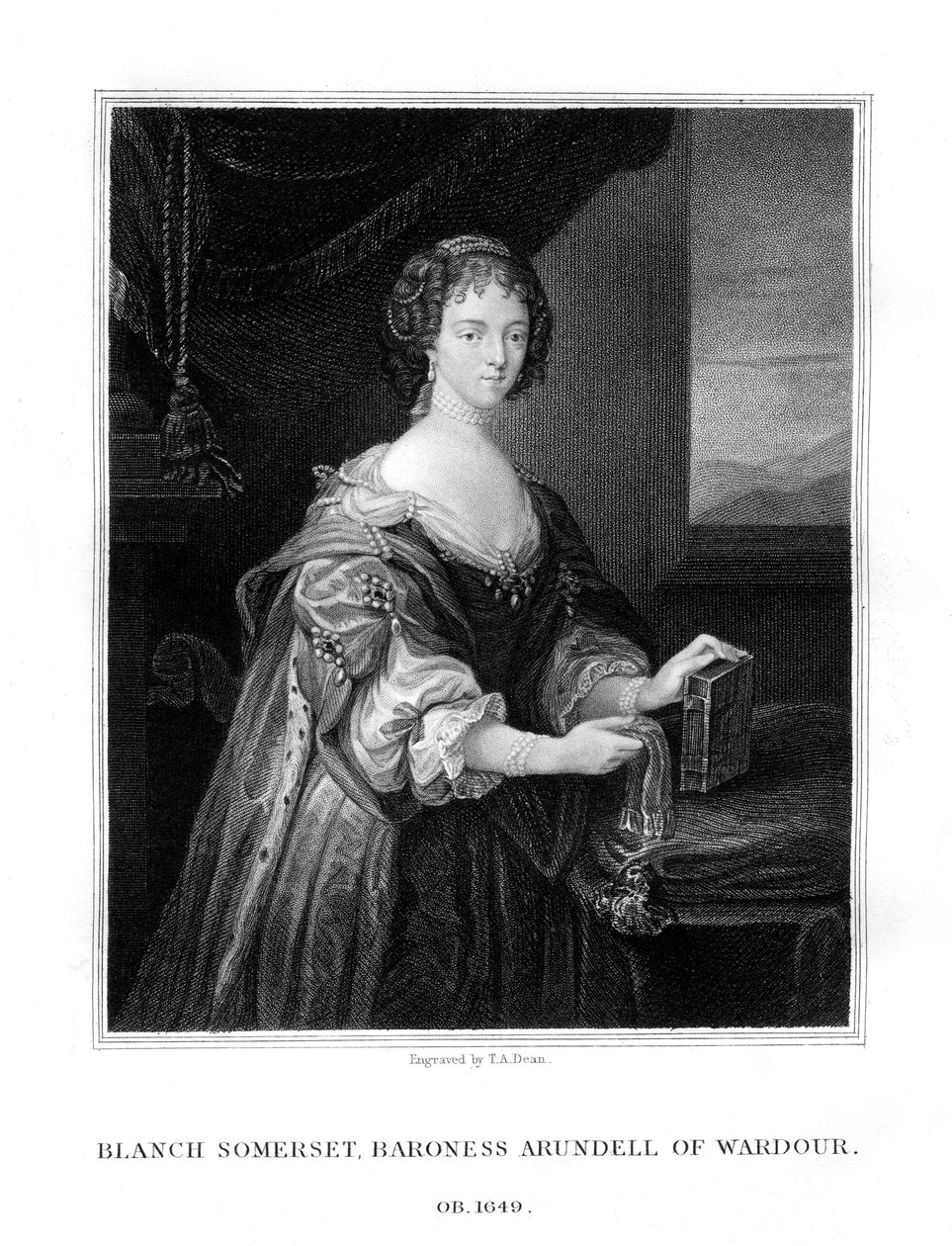 Blanche Somerset, Lady Arundell z Wardouru, 1827 od T. A. Dean