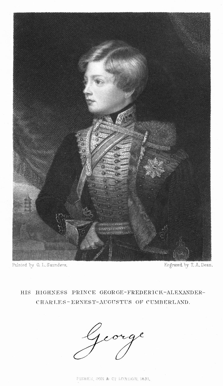 George Frederick Alexander Charles Ernest Augustus z Cumberlandu, 1831 od T. A. Dean