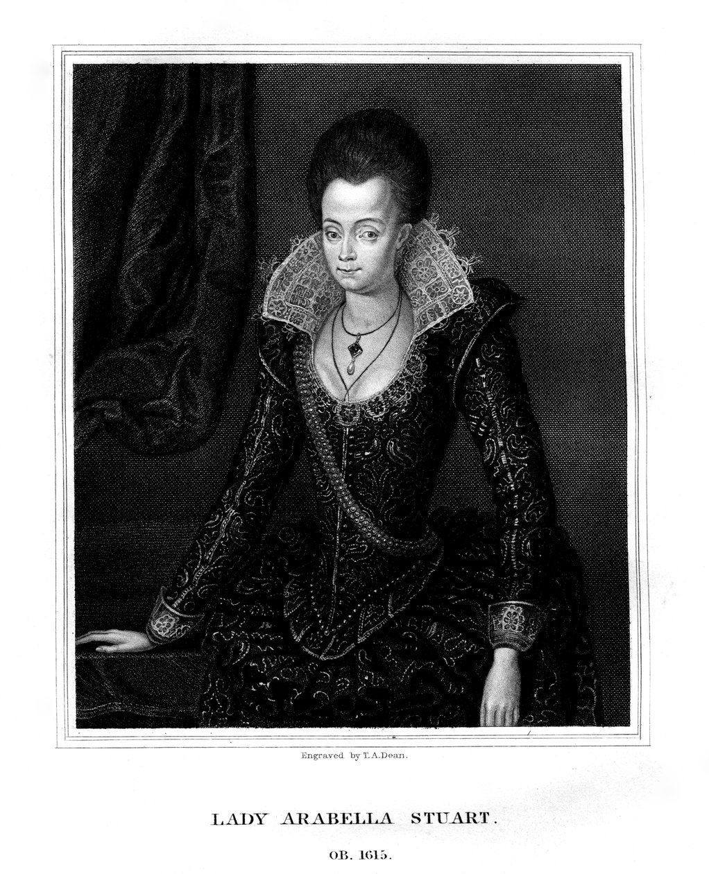 Lady Arabella Stuart, vévodkyně ze Somersetu, 1826. od T. A. Dean