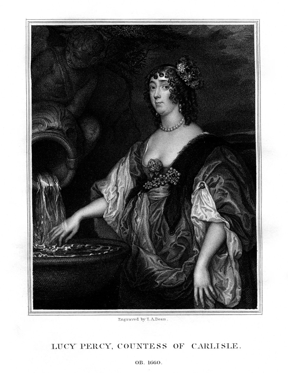 Lucy Hay, hraběnka z Carlisle, anglická socialita, 1825. od T. A. Dean