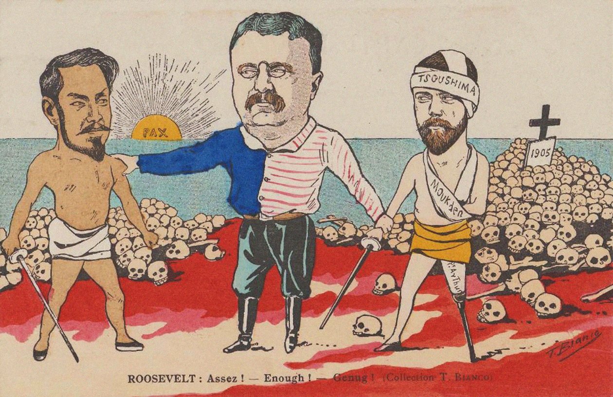 Roosevelt: Assez! - Dost! - Genug! Karikatura na Portsmouthské smlouvě z roku 1905. od T. Bianco