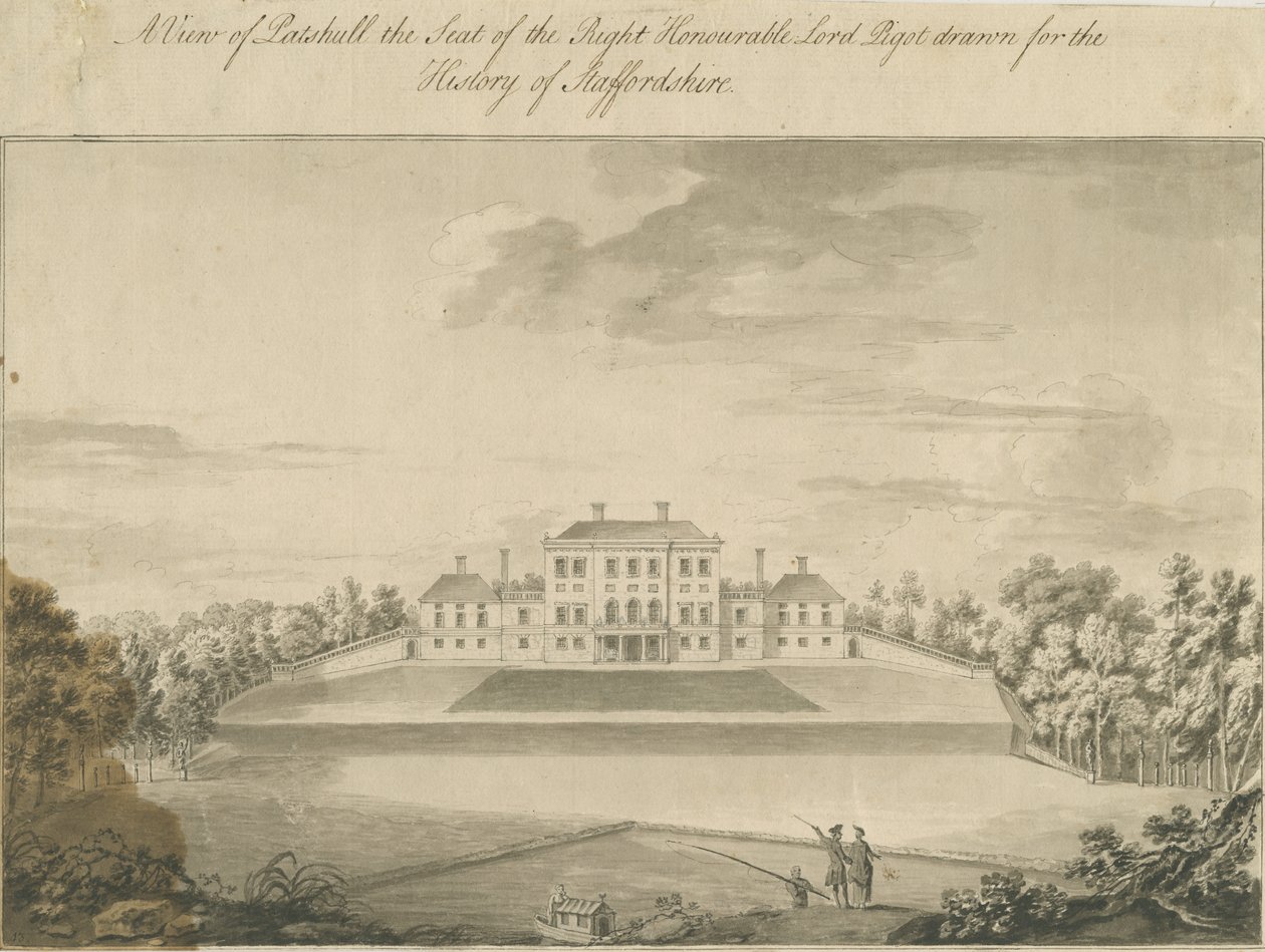 Patshull House: sépiová kresba, nd [konec 18. století] od T Carter
