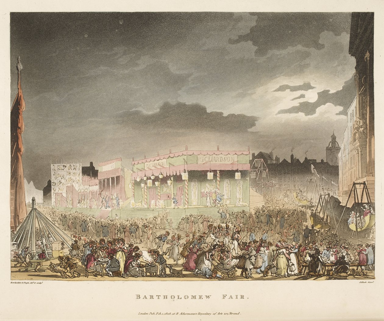Bartolomějský jarmark od T. & Pugin A.C. (1762 1832) (after) Rowlandson