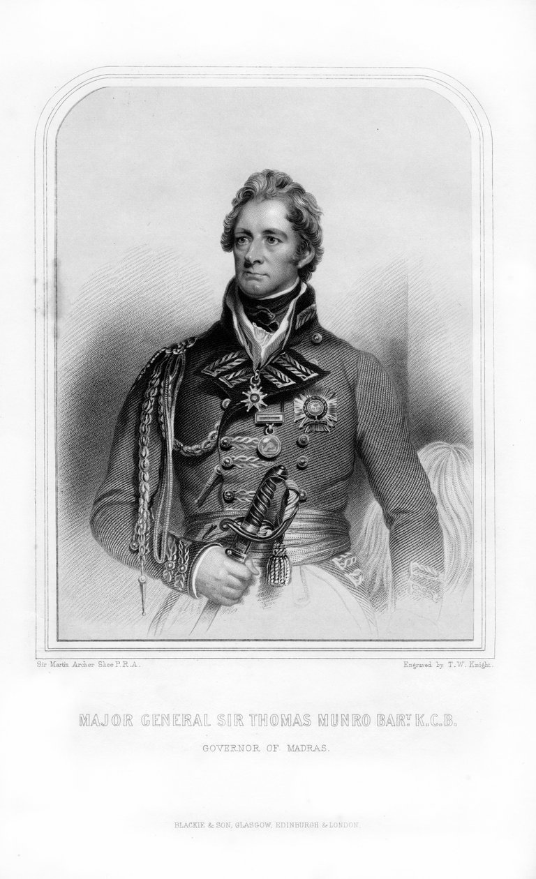 Sir Thomas Munro, skotský voják a státník, 1870. od T. W. Knight
