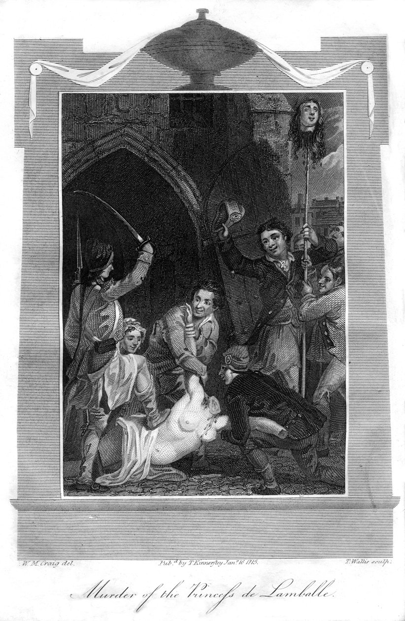 Vražda princezny de Lamballe, 1816. od T. Wallis
