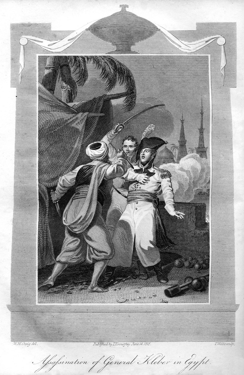 Atentát na generála Klébera v Egyptě, 1816. od T. Wallis