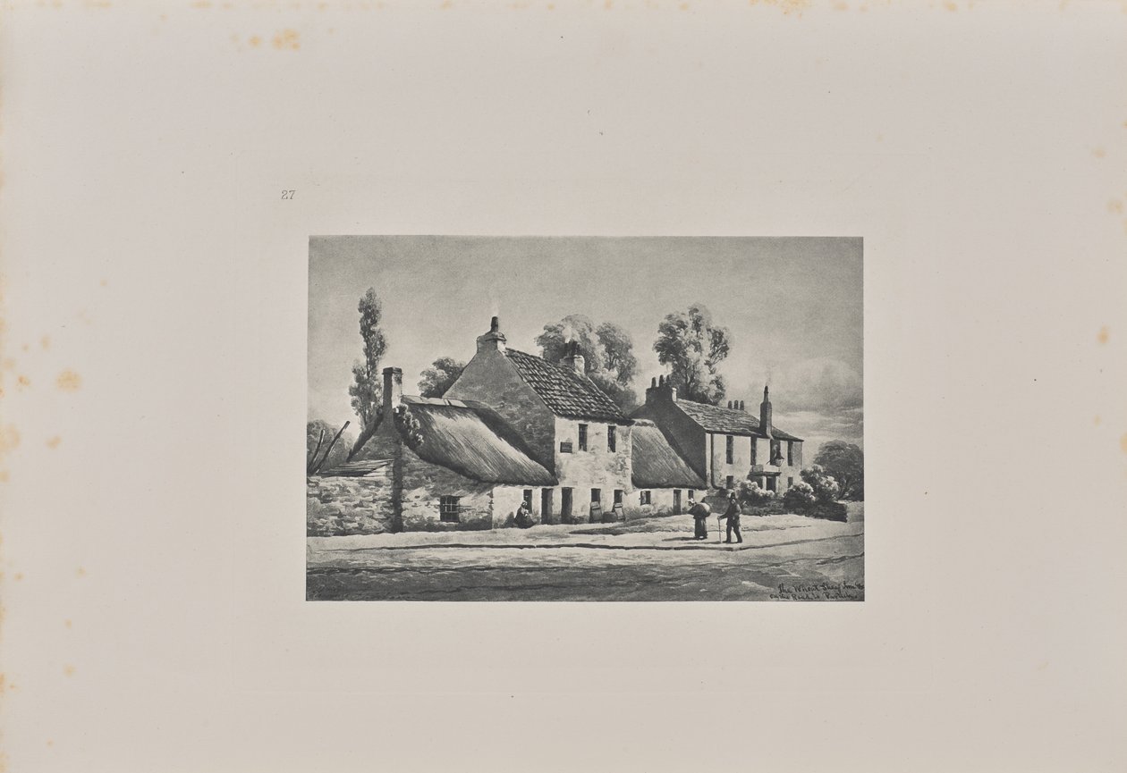 Hostinec The Wheat Sheaf Inn u vjezdu na silnici New Dumbarton Road od T. and R. Annan and Sons