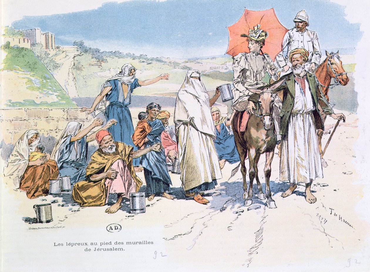 Malomocní za hradbami Jeruzaléma, 1892 od T. de Haener