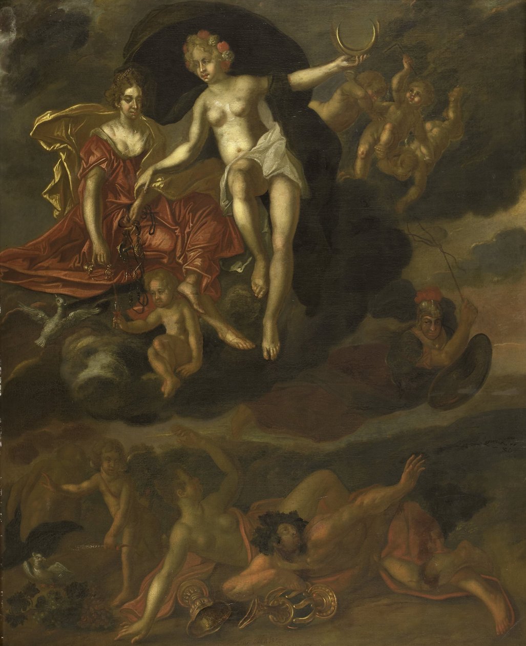 Diana a Virtus trestají Venuši a Bakcha od T. van Malsen
