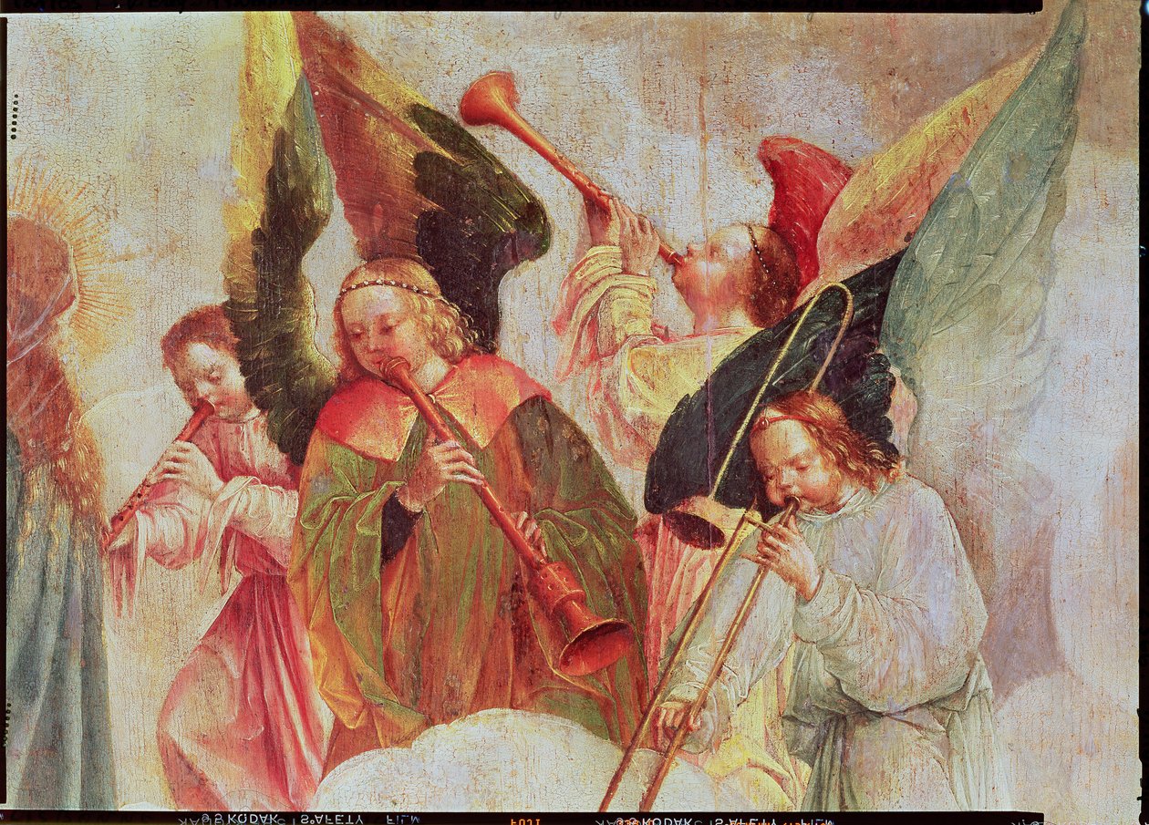 Čtyři andělé hrající na nástroje (detail, viz také 65890) od Taborda Vlame Frey, Carlos