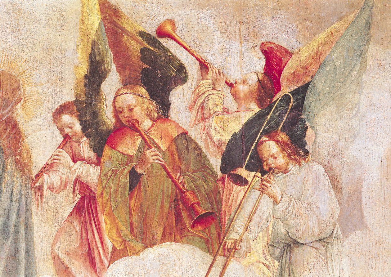 Hudební andělé, detail z Nanebevzetí Panny Marie od Taborda Vlame Frey, Carlos