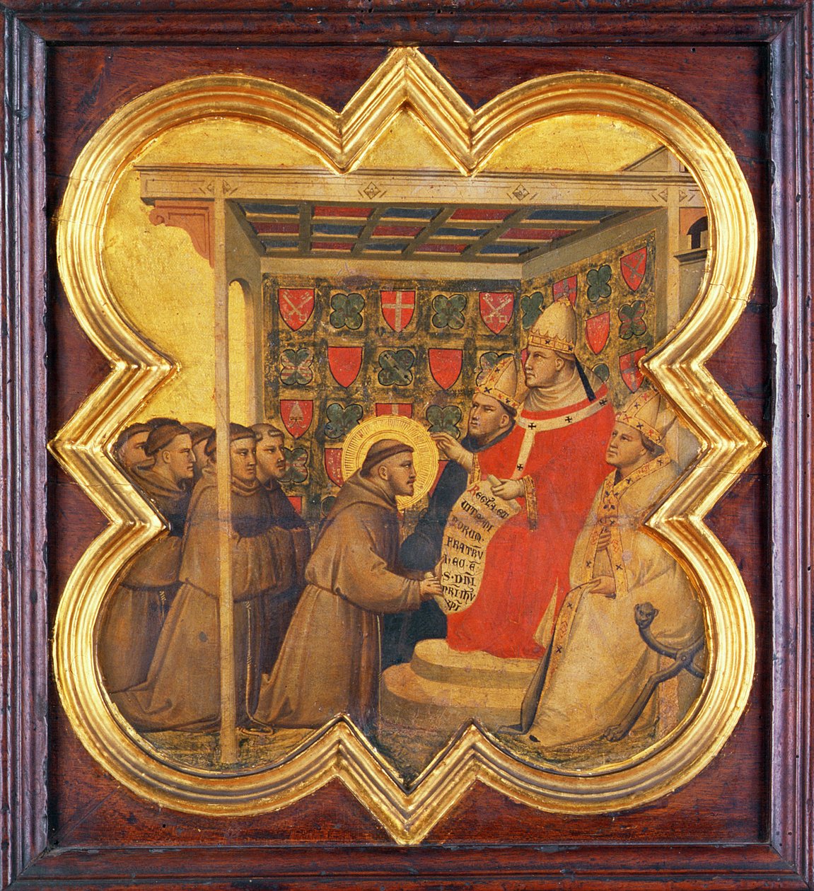 Sv. František předkládá papeži svou Řeholi (tempera na panelu) od Taddeo Gaddi