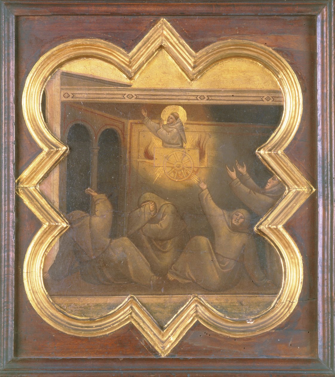 Zjevení sv. Františka v ohnivém voze (tempera na panelu) od Taddeo Gaddi