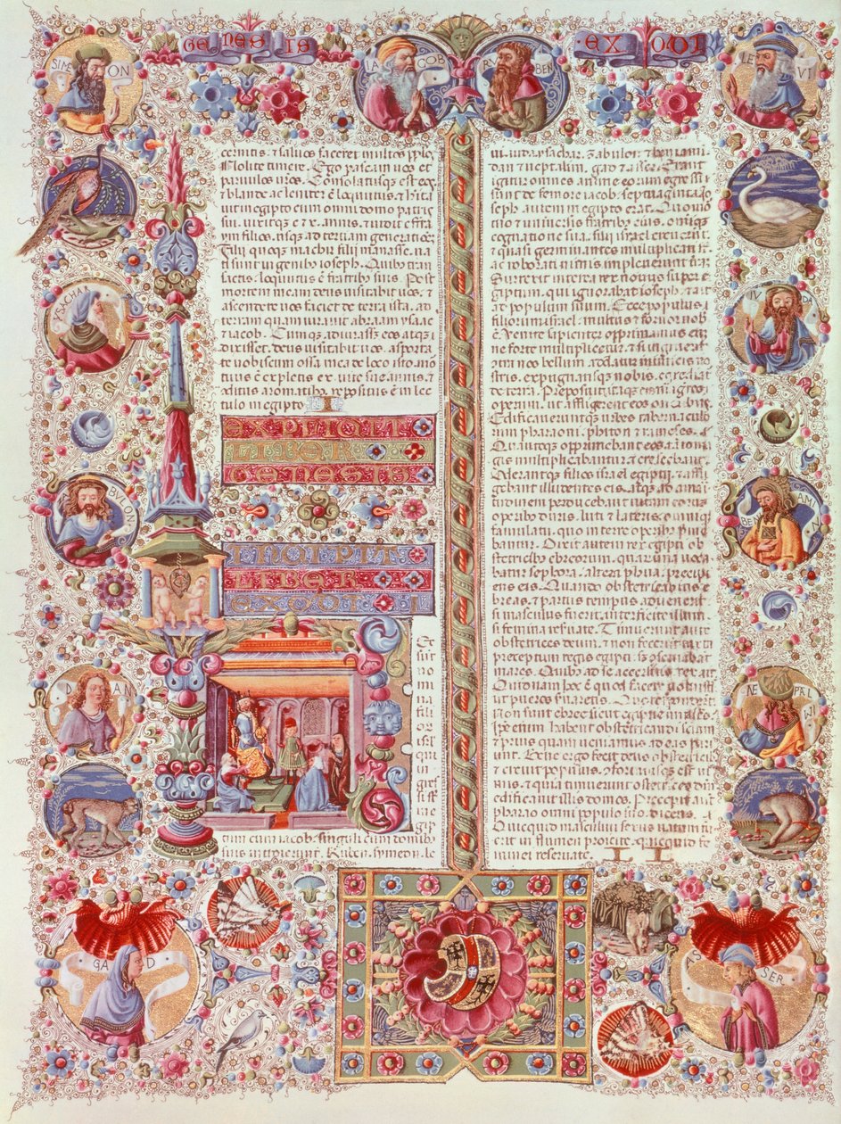 Iluminovaná stránka Taddea Crivelliho z Bible Borso d