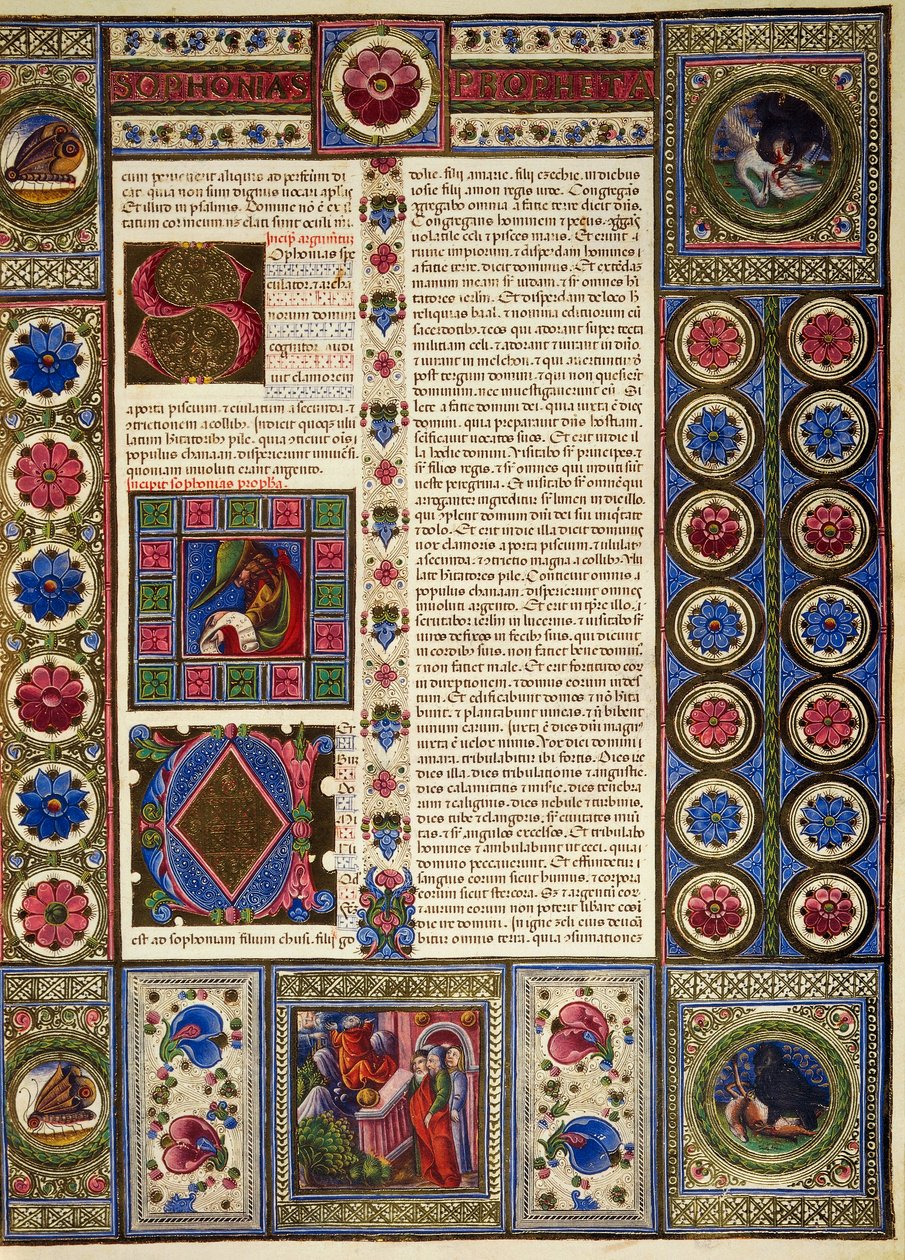 Incipit z Knihy Micheášovy, z II. dílu Bible z Borso d