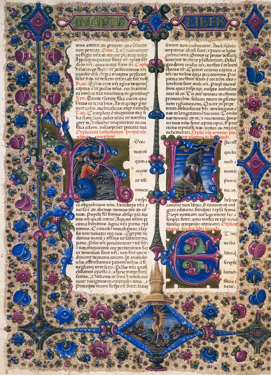 Incipit z Knihy proroka Barucha, z II. dílu Bible z Borso d